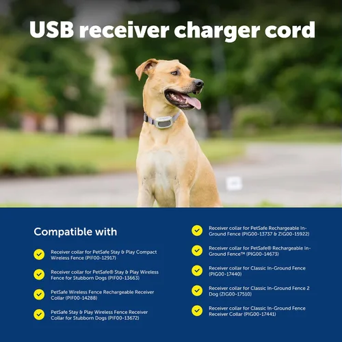 Miniatura 6 de PetSafe Cargador receptor – Cable de carga rápida – Cable de carga USB para valla inalámbrica y sistemas de valla en tierra – Compatible