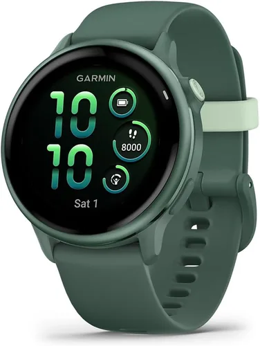 Miniatura 2 de Garmin 010-02985-02 VIVOACTIVE 6 Reloj inteligente GPS de salud y fitness, color verde jaspe con banda de silicona con base de carga, cargador USB