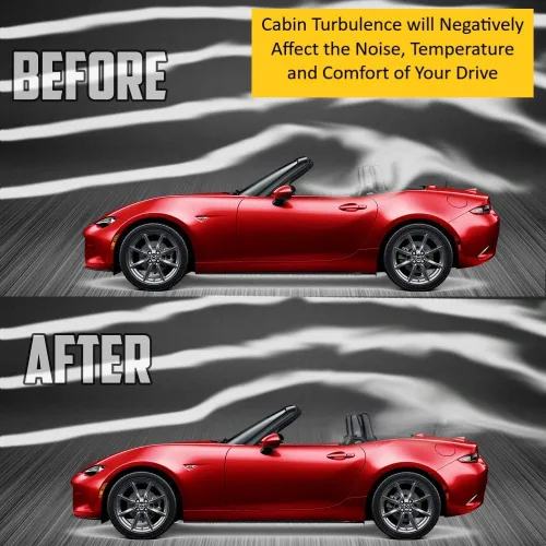 Miniatura 6 de Windrestrictor – Deflector de viento Miata NC para convertibles Compatible con 2006-2015 Controla el flujo de aire de la contracorriente Paseo