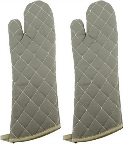 Miniatura 2 de Linwnil Guantes de horno resistentes al calor extra largos de 24 pulgadas Guantes de horno nuevos de algodón Guantes de cocina de alta temperatura