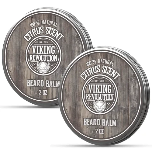 Miniatura 10 de Viking Revolution Bálsamo para barba de cedro y pino, mantequilla con aceite de argán, suavizante e hidratante para hombres, cera para barbas