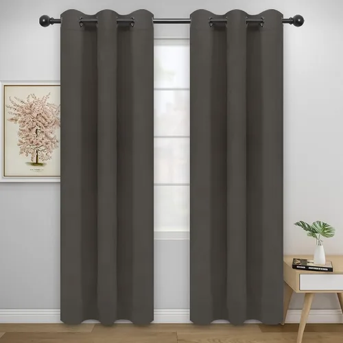 Miniatura 150 de Easy-Going - Cortinas opacas para dormitorio, aislamiento térmico sólido con ojales, cortinas de ventana para reducción de ruido, cortinas