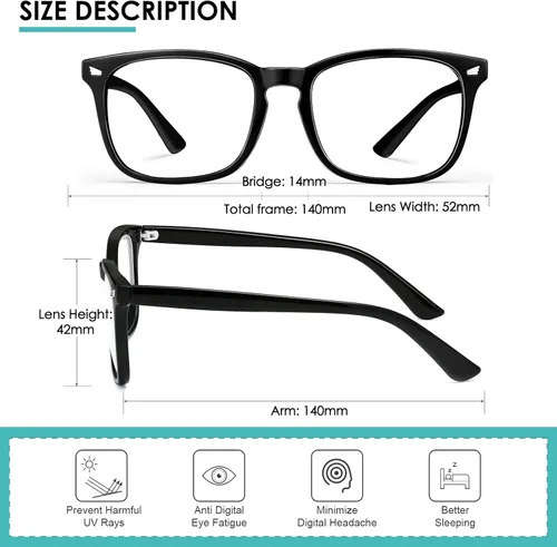Miniatura 2 de Lentes de bloqueo de luz azul para mujeres y hombres, lentes transparentes transparentes para videojuegos, lectura, computadora, TV, TV