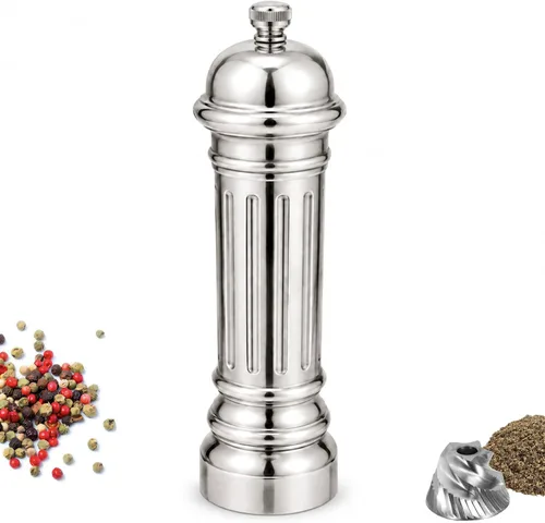 Miniatura 8 de Molinillo de pimienta de metal con núcleo de acero inoxidable, molinillo de pimienta de alto rendimiento resistente con grosor ajustable