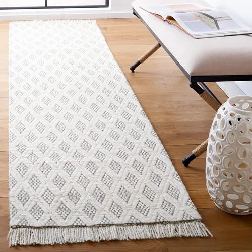 Miniatura 13 de SAFAVIEH Natura Collection - Alfombra de pasillo de 9 pies, color marfil y negro, diseño de transición, ideal para zonas de alto tráfico en pasillo