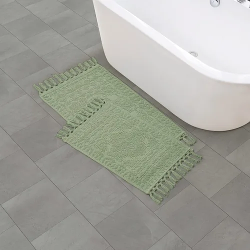 Miniatura 65 de French Connection Nellore Alfombras de Baño, Tapetes de Baño Tejidos y con Cuentas, Tapetes de Baño Duraderos y Gruesos para Baño y Alfombras
