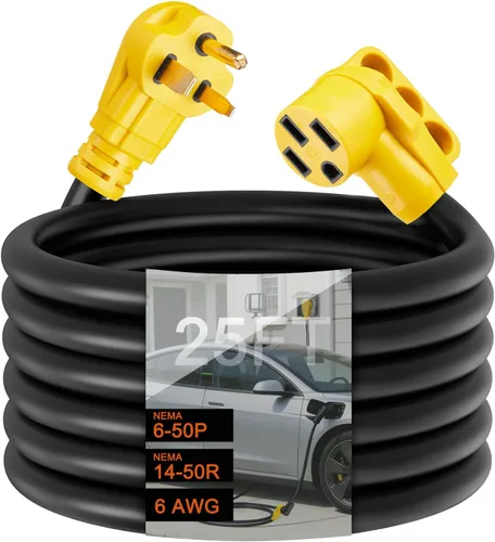 Miniatura 9 de Cable adaptador de cargador NEMA 6-50P a 14-50R EV, STW 6AWG 50 Amp 240V/250 voltios, enchufe de soldador de 3 clavijas a conector de cargador EV