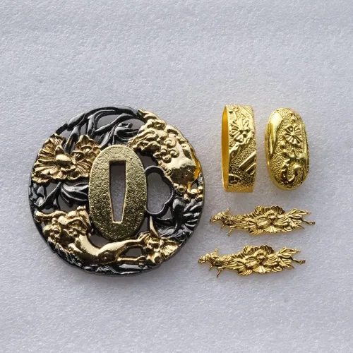 Miniatura 34 de Espada samurái japonesa KOSHIRAE – TSUBA FUCHI KASHIRA MENUKI 68-100