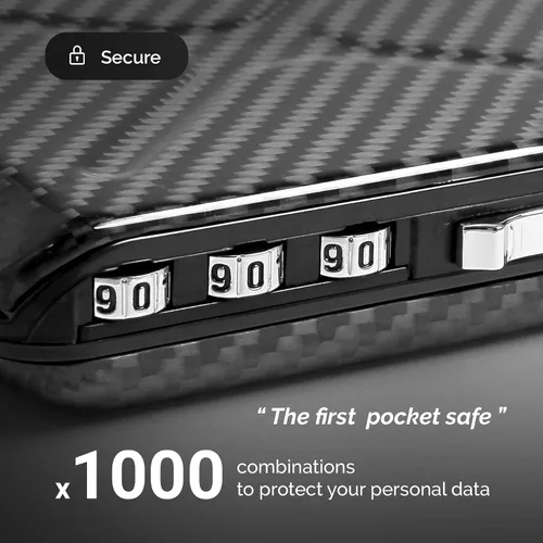 Miniatura 3 de ÖGON -DESIGNS- The First Pocket Size Vault - Cartera de código de aluminio para tarjetas y billetes, con cerradura con un código de 3 dígitos