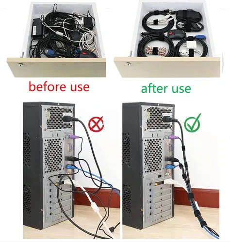 Miniatura 5 de BSELEYY - Amarres de Cable Reutilizables de 27 Yardas x 1 Pulgada - Correas de Cable Ajustables Cinta de Gestión de Cables Correas de Organización