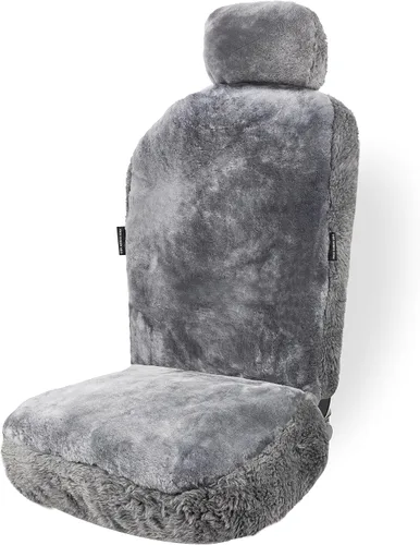 Miniatura 8 de ZONETECH Fundas de Asiento de Piel de Oveja Peludas Fundas de Asiento de Coche de Lana Merino Australiana Negra Accesorios de Auto de Piel Esponjosa