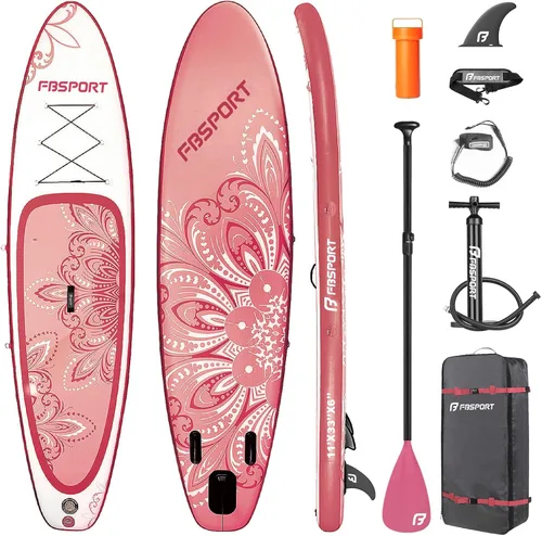 Miniatura 17 de FBSPORT Tabla de remo de pie prémium de 11 pies, tabla de yoga con accesorios de SUP y bolsa de transporte, amplia posición, control de surf, Verde