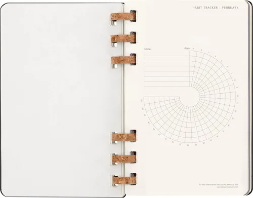 Miniatura 10 de Moleskine Agenda solar con espiral para año 2024 de 12 meses, tapa dura, grande (5 x 8.25 pulgadas), color negro