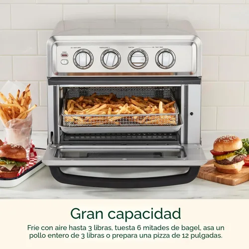Miniatura 3 de Cuisinart Horno tostador con parrilla y freidora de aire, 1800W 8-1 Horno freidora de aire con opciones de hornear, hornear por convección, Acero
