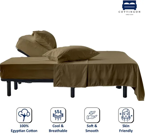 Miniatura 2 de Cottingon Juego de Sábanas de 4 Piezas de Tamaño King con Cabezal Flexible, Sábanas Superiores Divididas de 34 Pulgadas para Camas Ajustables Sleep