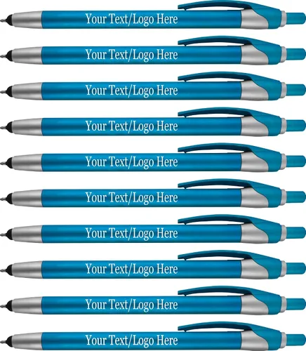 Miniatura 18 de Paquete de 300 bolígrafos personalizados con logotipo o texto, para marketing, fiestas y eventos, lápiz capacitivo 2 en 1 y bolígrafo compatible