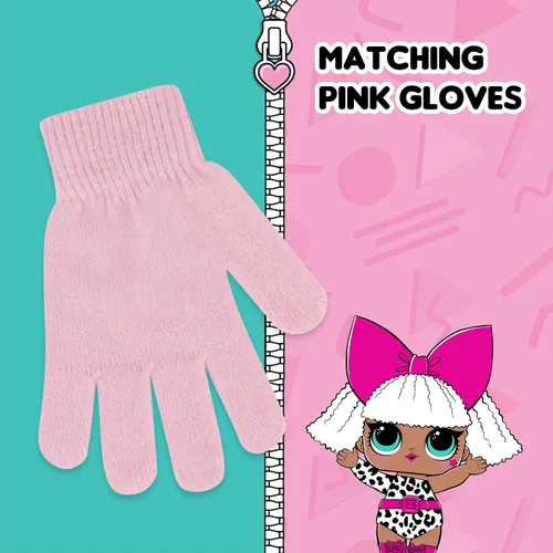 Miniatura 4 de L.O.L. Surprise - Conjunto de gorro y guantes, gorro de invierno de punto para niños