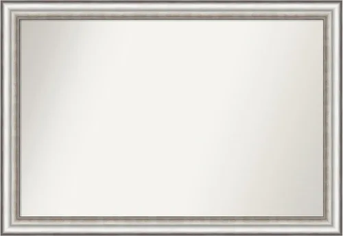 Miniatura 217 de Amanti Art Espejo de baño plateado para sobre el fregadero, 26 x 26 pulgadas, espejo cuadrado de plata antigua, marco de madera tradicional mediano