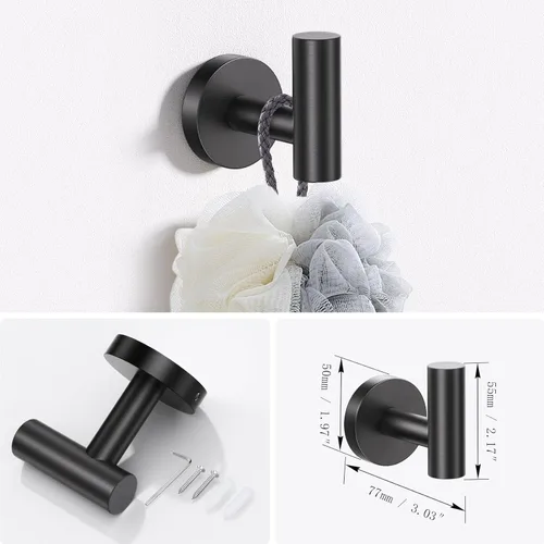 Miniatura 4 de Lairuier Juego de accesorios de baño, juego de 4 piezas de toallero que incluye soporte para papel higiénico, anillo para toallas y 2 ganchos