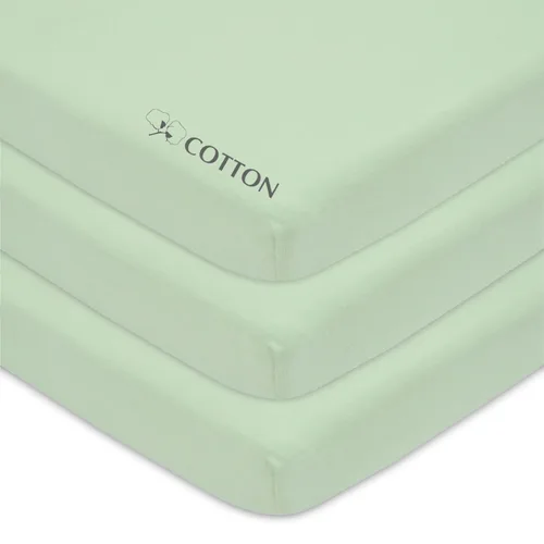 Sábanas para porta-cunas de American Baby Company, 100% algodón, punto jersey Celery