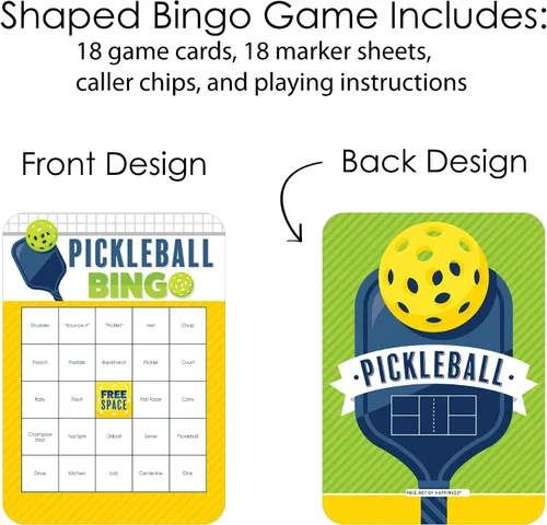 Miniatura 3 de Big Dot of Happiness Let's Rally - Pickleball - Tarjetas de bingo y marcadores - Juego de bingo para fiesta de cumpleaños o jubilación - Juego de 18