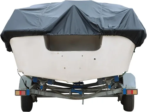 Miniatura 3 de Heavy Duty 210D - Cubierta para lancha de pesca remolcable V-Hull Tri-Hull Runabouts 11-22ft Negro