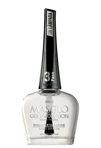 Miniatura 3 de MASGLO GEL EVOLUTION - Esmalte de uñas efecto gel, sin lámpara UV/Led, duración de hasta 12 días, 3 unidades, base, color esmalte, brillo, 0.5 onzas