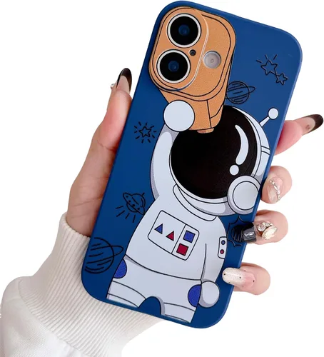 Miniatura 47 de Yonds Queen para iPhone 7 Plus / 8 Plus, linda funda con diseño de astronauta de dibujos animados, elegante parachoques de TPU suave, protectora