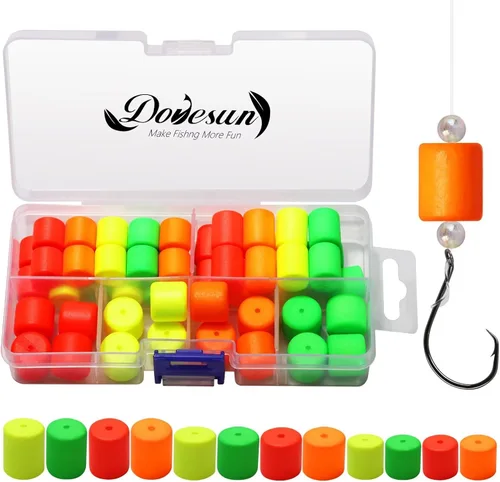 Miniatura 8 de Dovesun 220/104/80/60/54/52/42 piezas Pompano Rig Floats para Surf Pesca Bobbers de espuma para pesca con mosca Bobbers Floats Kit