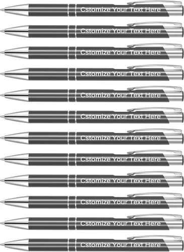 Miniatura 19 de Kingluu Hasta 500 bolígrafos personalizados, bolígrafos personalizados de tinta negra con tu nombre, logotipo, mensaje, texto, para oficina, Negro