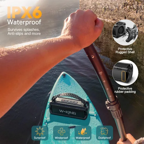 Miniatura 3 de W-KING Altavoces Bluetooth Portátiles Inalámbricos, (60W Pico) 30W RMS IPX6 Altavoz para Exteriores Impermeable Fuerte, 24H, EQ, AUX, Tarjeta TF