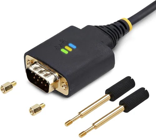 Miniatura 9 de StarTech Cable adaptador USB a serie de 1 pie (11.8 in), retención COM, FTDI, USB-A a DB9 RS232, indicadores LED, tuercas de tornillos DB9