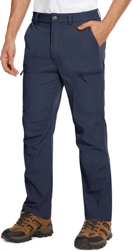 Miniatura 7 de MAGCOMSEN Pantalones de senderismo para hombre, 6 bolsillos, resistentes al agua, pantalones de trabajo de pesca Ripstop, ligeros, de secado rápido