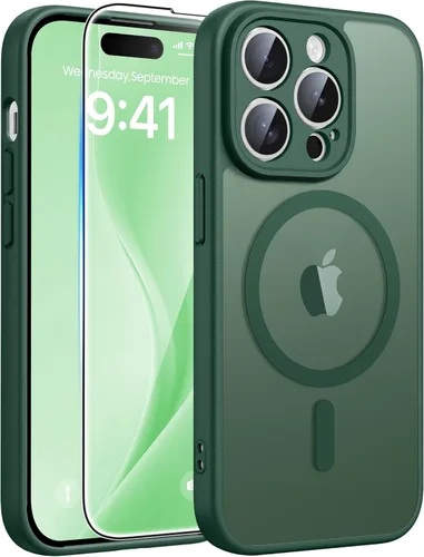 Miniatura 57 de FNTCASE - Funda para iPhone 16 Pro: magnética, mate, translúcida, de grado militar, protectora contra caídas, resistente, fina, duradera y a prueba