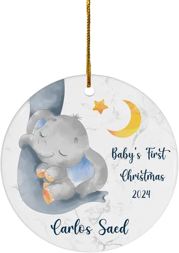 Miniatura 23 de FLOCHIL Adorno personalizado para la primera Navidad del bebé 2024 para niña, adorno personalizado de primera Navidad para bebés 2024 con nombre