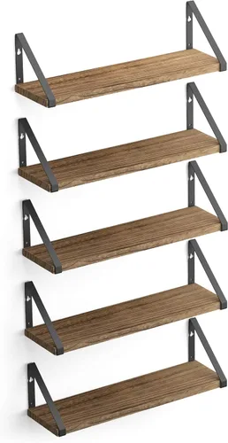 Miniatura 10 de Wallniture Ponza - Estante flotante de pared de 17 x 4.5 pulgadas, estantes pequeños de madera para almacenamiento en la pared, estante montado