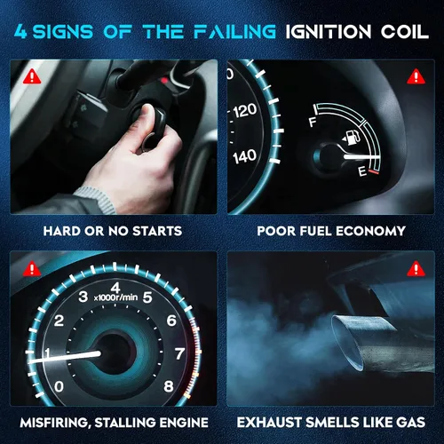 Miniatura 5 de Juego de 6 bobinas de encendido, paquete de 6 bujías Iridum de 3.5L 4.0L compatibles con Infiniti QX4 I35 01-12, Nissan Pathfinder, 02-06 Altima