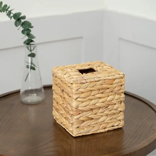 Miniatura 5 de KOLWOVEN Soporte para Caja de Paños - Cuadrado - Caja Cubierta de Paños de Ratán Trenzado - Soporte Boho Decorativo Tejido para Paños Faciales