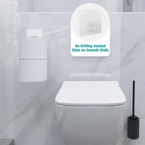 Miniatura 13 de Conworld Soporte de pared para almacenamiento de papel higiénico, dispensador portarrollos de papel higiénico sobre el tanque de reserva