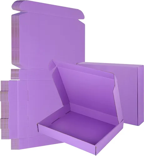 Miniatura 17 de Paquete de 25 Cajas de Envío Pequeñas Moradas de Cartón Corrugado 9x6x3 pulgadas, Caja Corrugada para Embalaje de Pequeños Negocios, Empaque