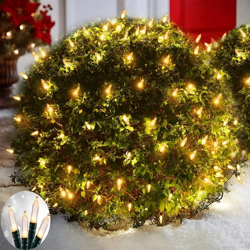Miniatura 7 de Efunly Red de luces LED de Navidad para arbustos al aire libre, 100 LED de 5 x 5 pies, impermeable, 8 modos de luces de malla conectables