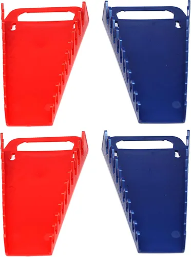 Miniatura 12 de Kit de bandeja organizadora de llaves de agarre de 10 herramientas, 2 soportes de plástico portátiles (kit de 2 piezas, negro y rojo)
