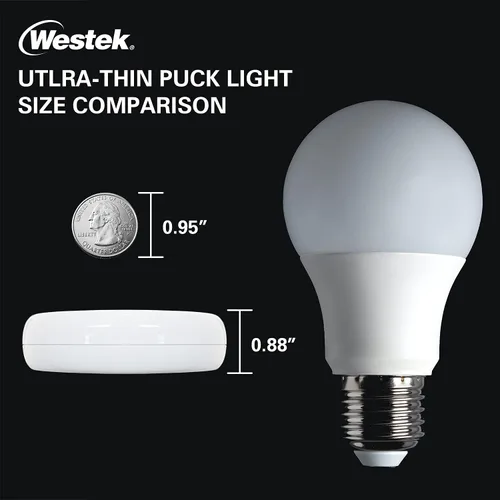Miniatura 5 de Westek BL-PUTN-W6 - Luz de disco LED ultrafina - 6PK con baterías, color blanco