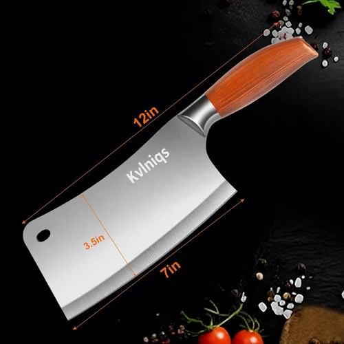 Miniatura 5 de Cuchillo de carnicero de 7 pulgadas, cuchilla para carne, cortador de huesos resistente, cuchillo de chef de cocina multiusos para cortar huesos