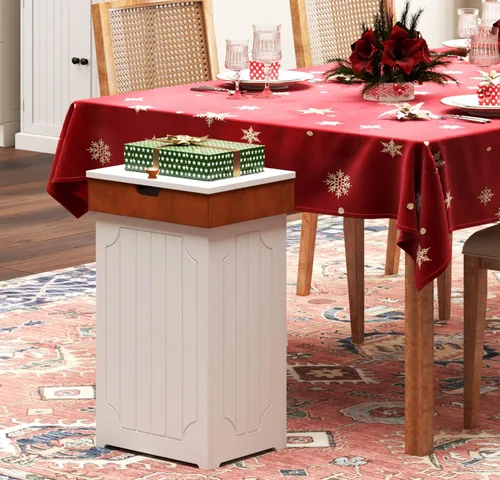 Miniatura 5 de Home-Like cubo para basura de madera con tapa, de 13 galones, ideal para basura reciclable, de 16” de ancho x 13” de profundidad y x 26.5” de alto.