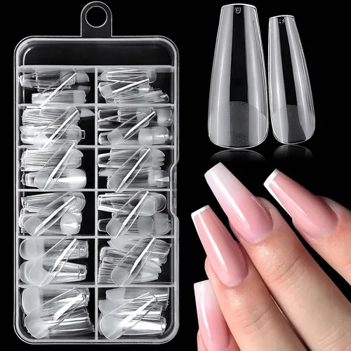 Miniatura 8 de 240 puntas de uñas de gel extra cortas, uñas postizas de almendra, uñas postizas transparentes, uñas cortas XS de almendra, puntas de uñas