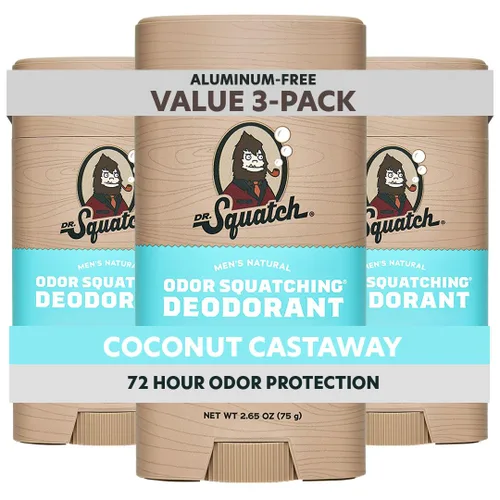 Miniatura 10 de Dr. Squatch Desodorante natural para hombres, sin olor, sin aluminio, alquitrán de pino (2.65 onzas, paquete de 3)