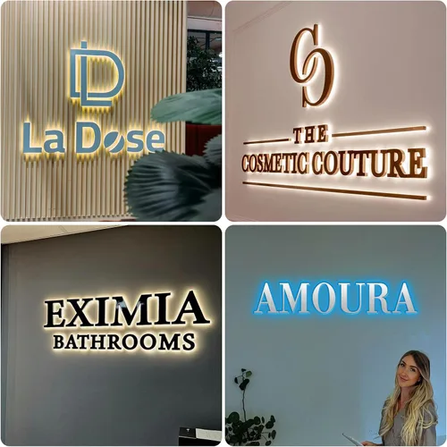 Miniatura 4 de Letreros de canal retroiluminados LED personalizados para negocios, letras de canal invertido personalizadas en 3D, letreros de logotipo de negocios