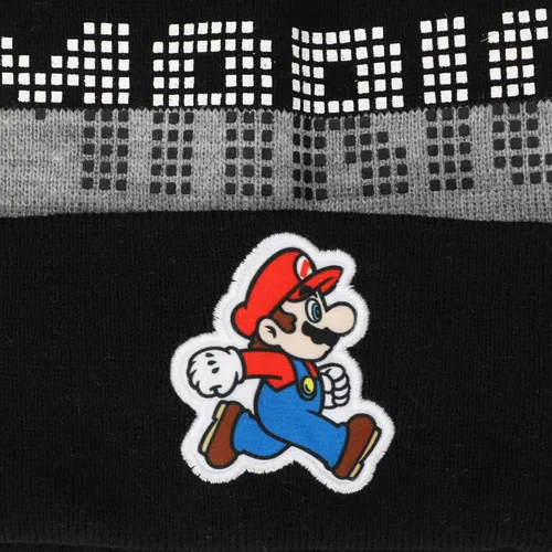 Miniatura 3 de Super Mario Bros Mario Youth Beanie & Glove Set para niños, multicolor