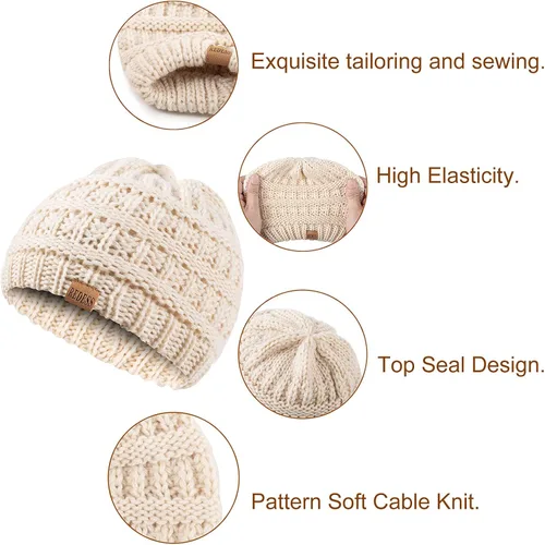 Miniatura 4 de REDESS Sombreros cálidos de invierno para bebés, niños pequeños y niños pequeños Beanie Knit Cap Girls Boys
